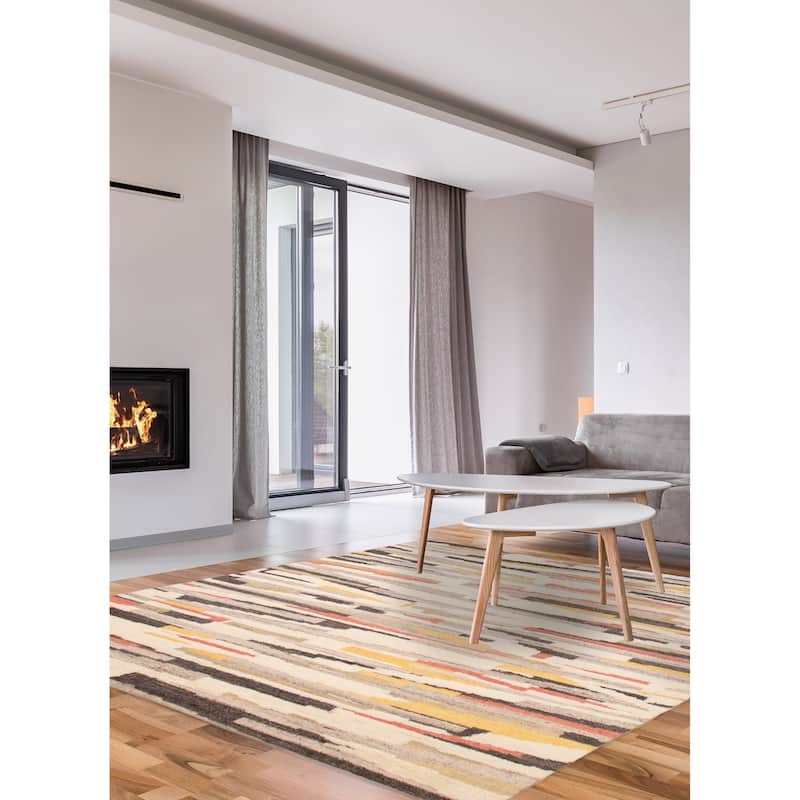 ECARPETGALLERY Hand-knotted Tangier Ivory Wool Rug - 8'0 x 10'0