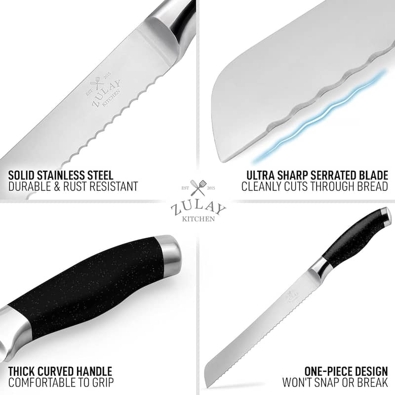 Zulay Kitchen Serrated Bread Knife
