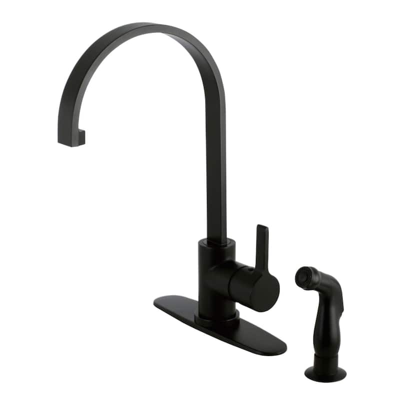 Kingston Brass Continental 1.8 GPM Single Hole Kitchen Faucet - - Matte Black
