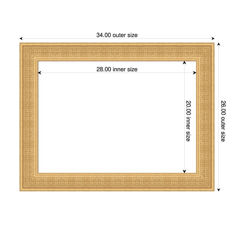 Amanti Art Trellis Gold Framed Dry Erase Magnetic Board - 34 x 26 in - Trellis Gold