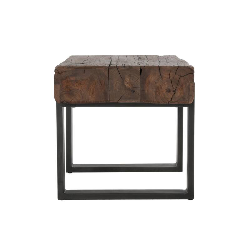 Classic Home Duarte 30" Industrial Reclaimed Solid Wood End Table