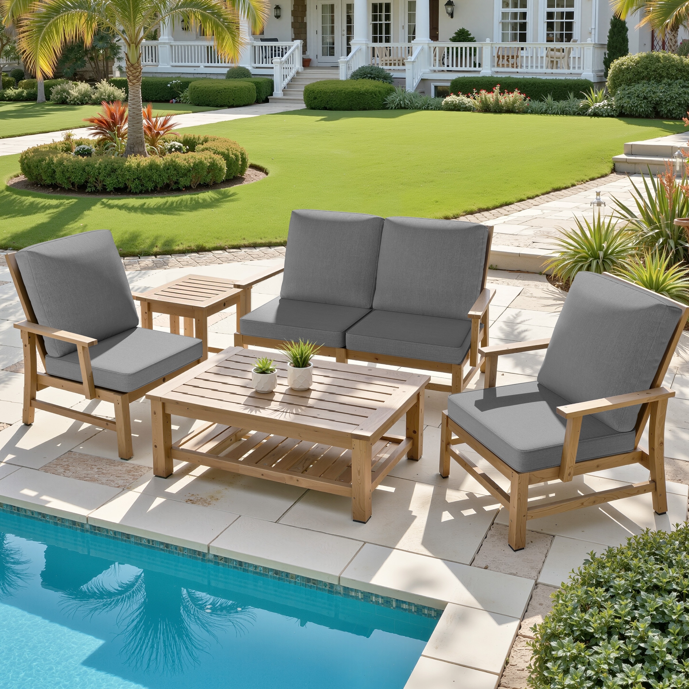 21 W in x 22 D in Outdoor Deep Seat Chair Cushion Set Dining Patio Chair Pad Set