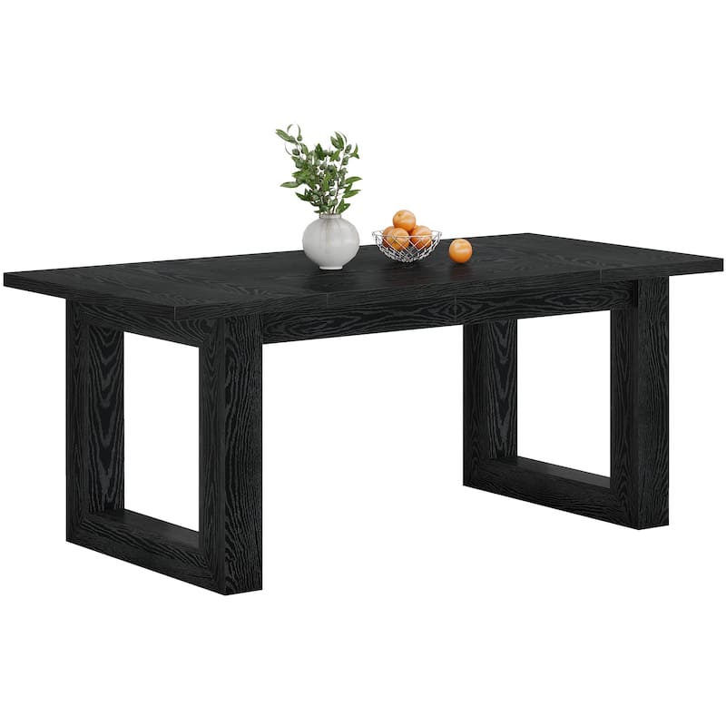 63-Inch Rectangular Wood Farmhouse Kitchen Dining Table for 4-6