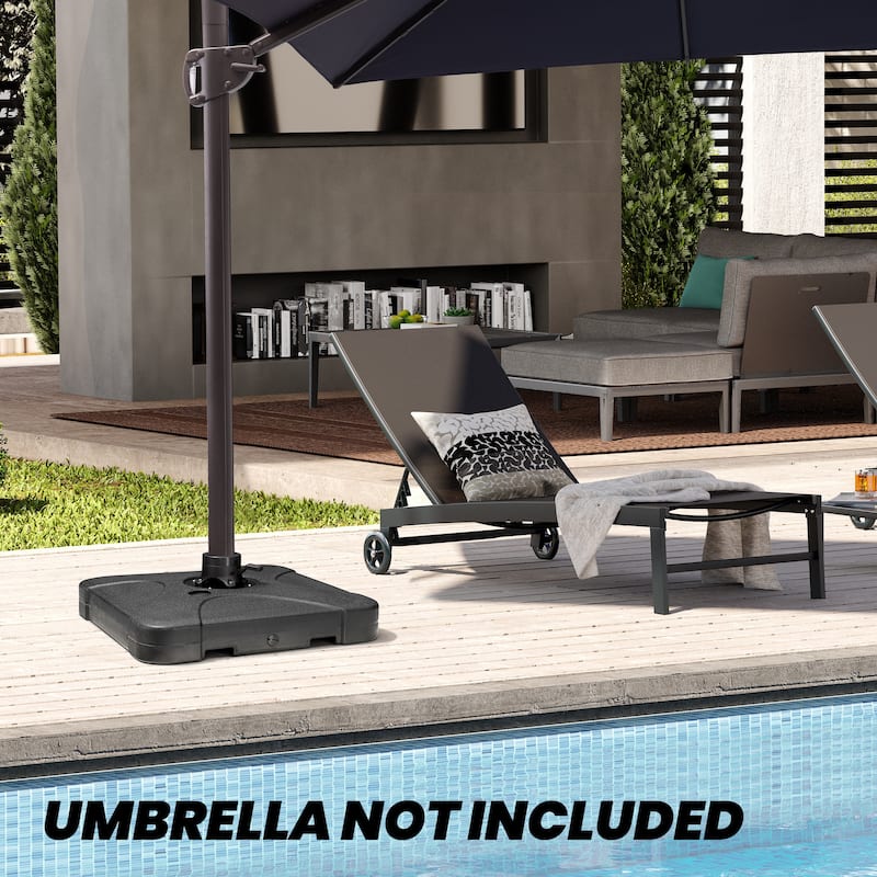 Heavy Duty Sand Water Fillable Patio Offset Cantilever Umbrella Weighted Base - 33.27" L x 33.27" W x 4.72" H