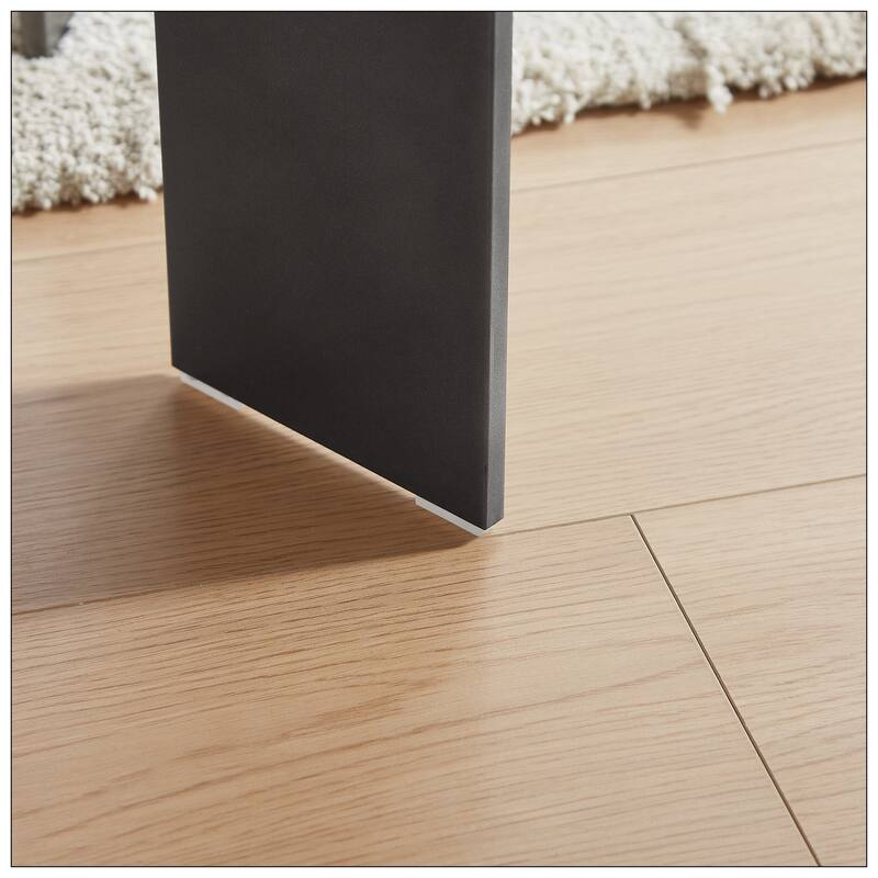 Round Coffee Table Black Oak Wood Surface and Black Metel Feet
