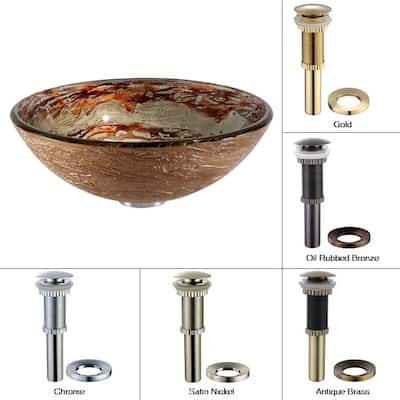 Kraus 16-1/2" Ares Glass Vessel Bathroom Sink - Includes Pop-Up Drain