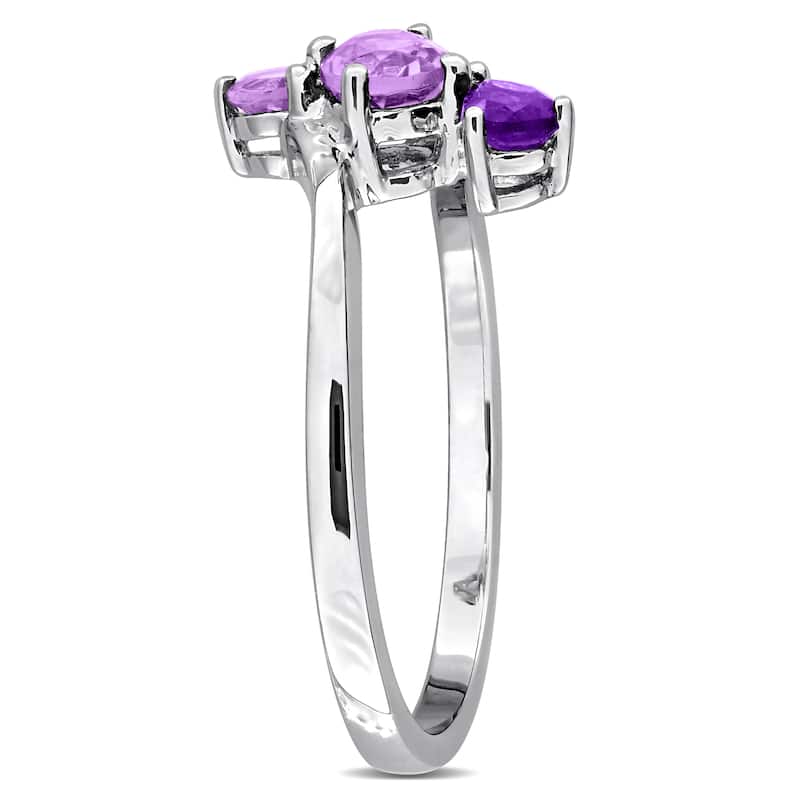 Miadora Multi-Gem Three Stone Bypass Ring Sterling Silver