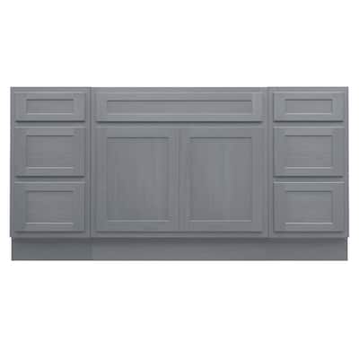 Vanity Art 66" Oak Freestanding Bathroom Vanity Cabinet without Top