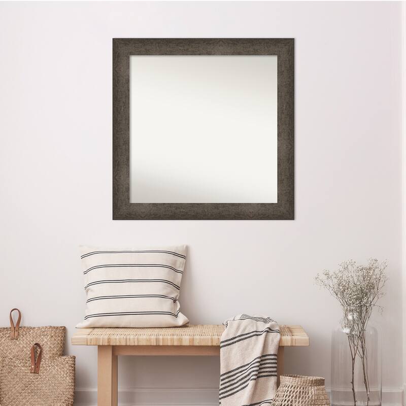 Dappled Non-Beveled Wood Framed Wall Mirror