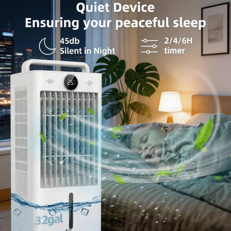 Swamp Cooler Evaporative Air Cooler, 90°+90° Oscillation, with Touch Key and Remote Control