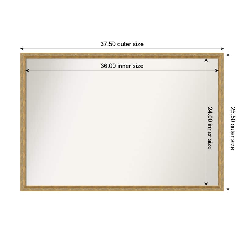 Mila Non-Beveled Wood Framed Wall Mirror - 38 x 26 in - Mila Dark Gold