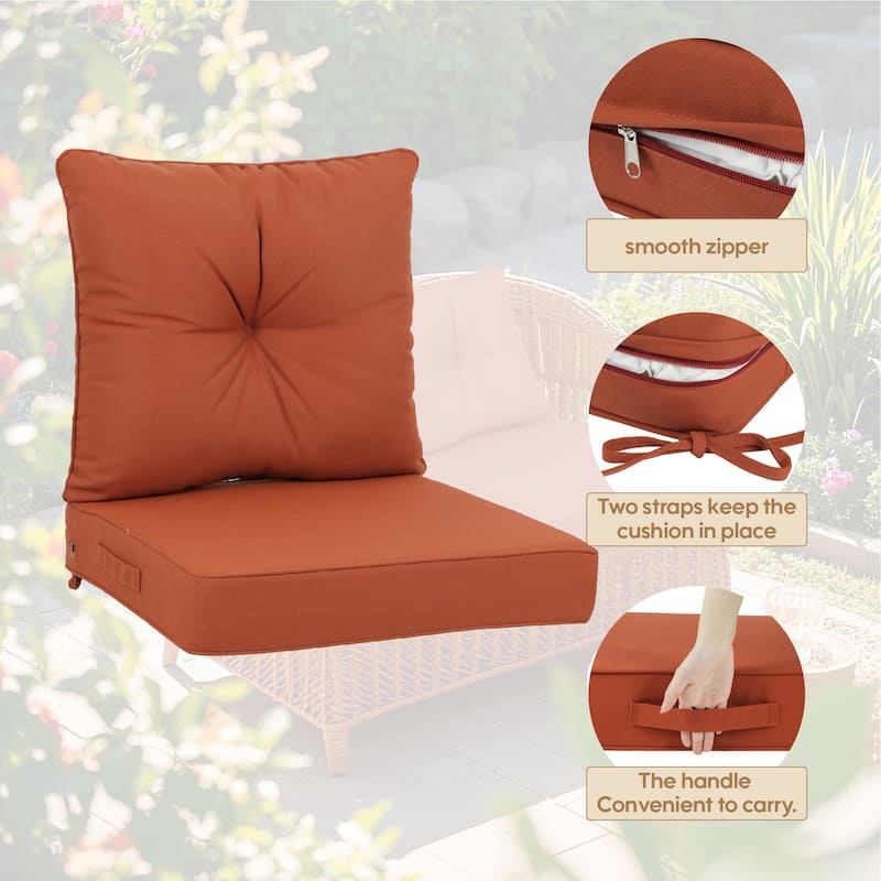 GDFStudio Arnhem 24"x24" Outdoor Deep Seat Cushions (set of 2) - 24" x 24"