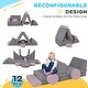 preview thumbnail 4 of 7, Qaba Foam Climbing Blocks for Toddlers, 12 Pieces Kids Climbing Toys, Indoor Soft Play Equipment for Boys and Girls, Gray