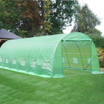 EROMMY Large Gardening Tent with Durable Greenhouse Plastic Sheeting, Ideal Choice for Farms and Agriculture - Green