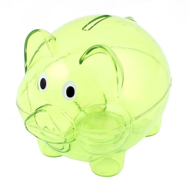 Plastic Collectible Piggy Bank Coin Savings Money Cash Safe Box Case - Clear  Green - 5 x 4 x 4(L*W*H) - Bed Bath & Beyond - 28817851