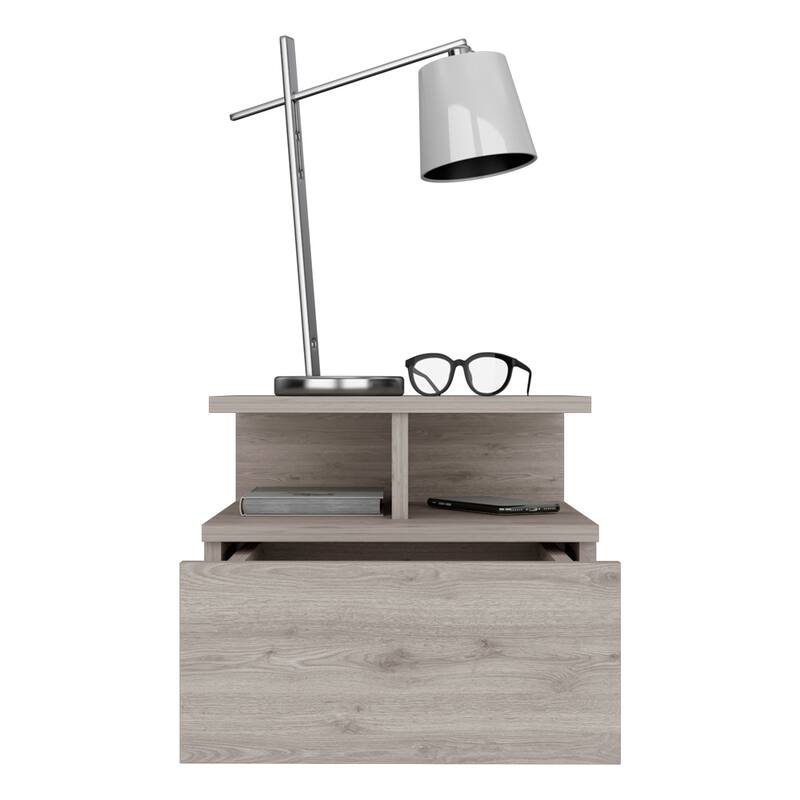 Floating Nightstand Flopini, One Drawer, Dark Walnut Finish,High quality and durable
