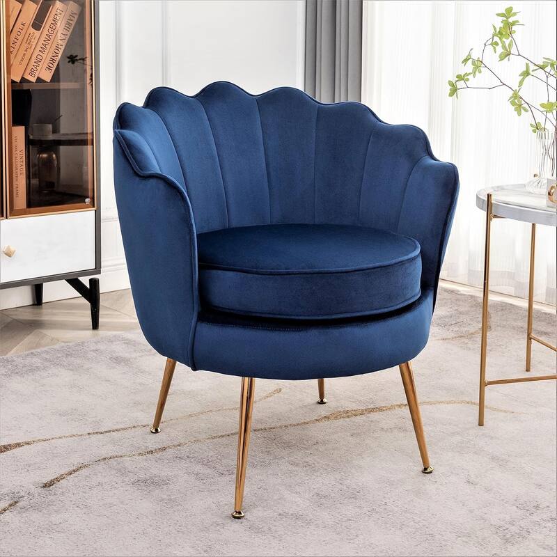 Cavett 28.3" Wide Velvet Accent Chair with Metal Legs