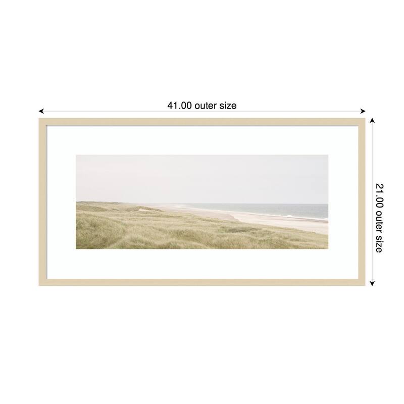 Kate and Laurel Peaceful and Serene Coastal Landscape by The Creative Bunch Studio Framed Wall Art Print
