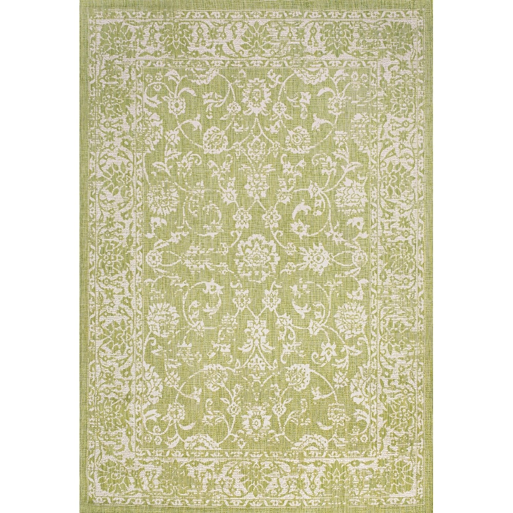 JONATHAN Y Sinjuri Bohemian Textured Weave Floral Indoor/Outdoor Area Rug