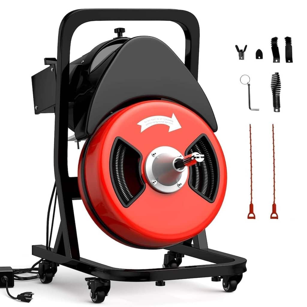 50FT 1/2 Inch Portable Drain Cleaning Machine for 1" to 4" Pipes