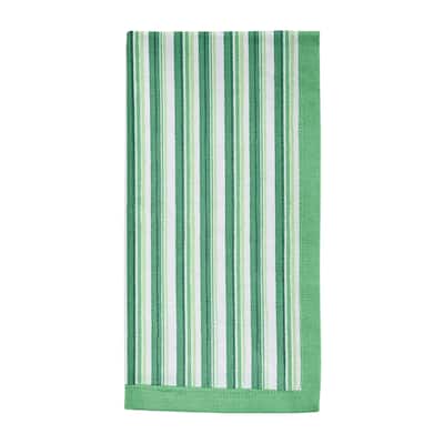 Patricia Heaton Home Green Geo Printed Stripe Napkin Set of 4 - 18 x 18 x 0.1