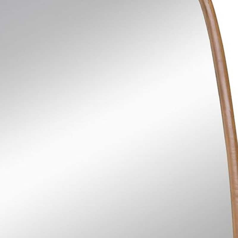 HomeRoots 37" Brown Novelty Wood Framed Accent Mirror - 27' X '37.4' X '2.5