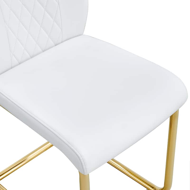 Roomfitters Faux Leather Dining Chairs with Cushions and Metal Legs, Set of 4 Side Chairs for Home or Office