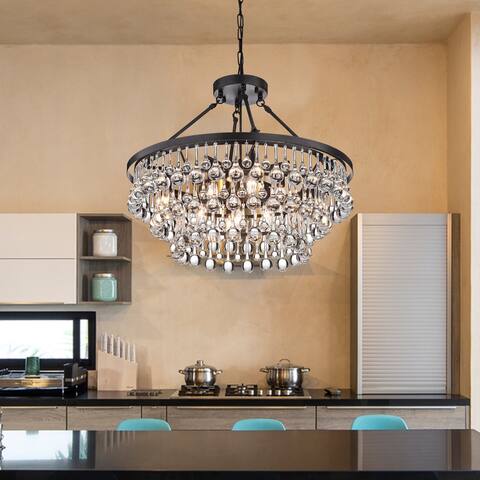 Arosa Black 9-Light Chandelier, for Living/Dining Room, Bedroom