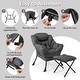preview thumbnail 29 of 28, Gymax Lazy Sofa Chair Accent Leisure Armchair with Folding Footrest &
