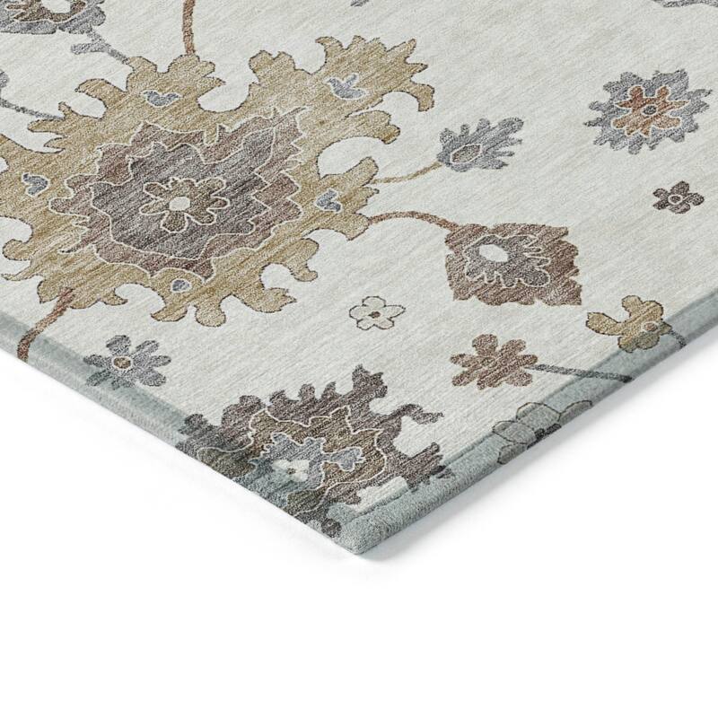 Machine Washable Indoor/ Outdoor Chantille Traditonal Kashan Rug