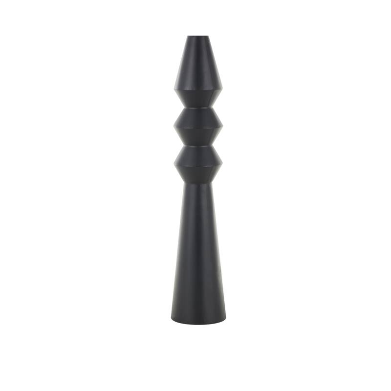 Black Metal Art Deco Fluted Decorative Vase