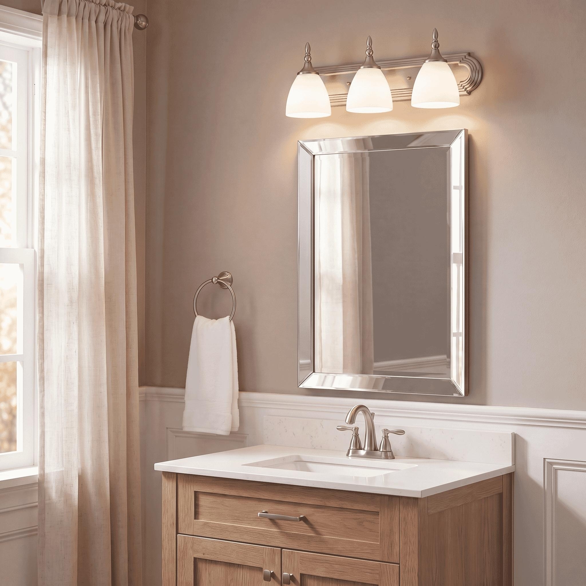 Classic Satin Nickel Bathroom Vanity Light