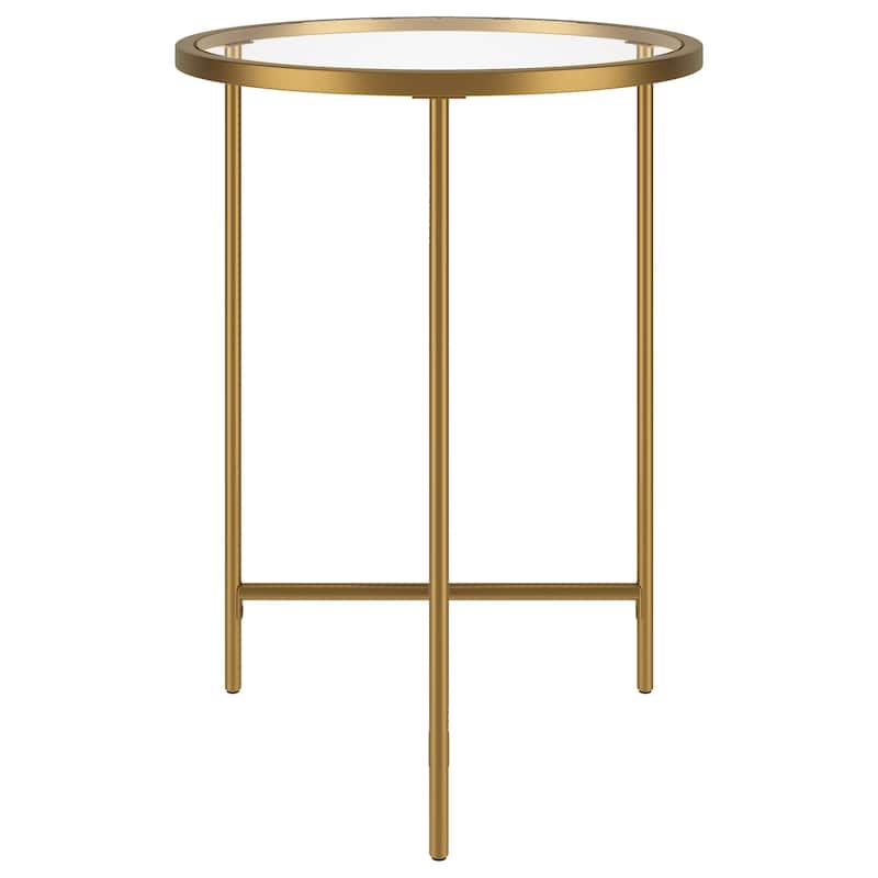 Berenson 18" Wide Round Side Table with Glass Top