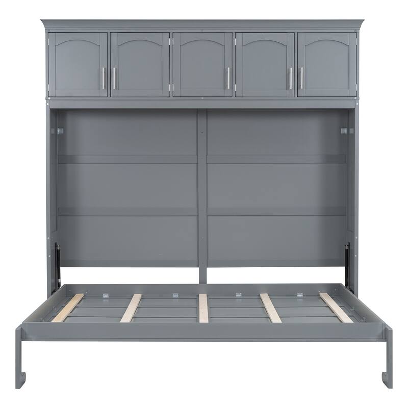 Full Size Murphy Bed Wall Bed with Top Cabinets