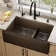 preview thumbnail 17 of 17, Karran Farmhouse/Apron-Front Quartz Double Bowl Kitchen Sink Kit