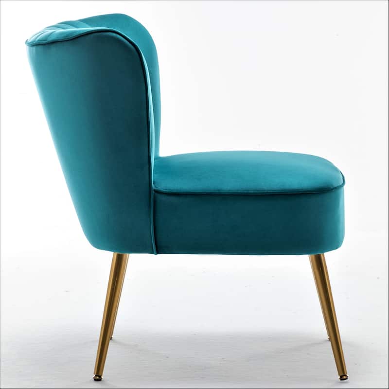 Sauter 23.2" Wide Mid-Century Modern Microfiber Accent Chair with Metal Leg