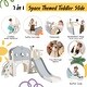 preview thumbnail 12 of 25, Freestanding Spaceship Set with Slide, Arch Tunnel and Basketball Hoop, Toy Storage Organizer for Toddlers, Kids Climbers