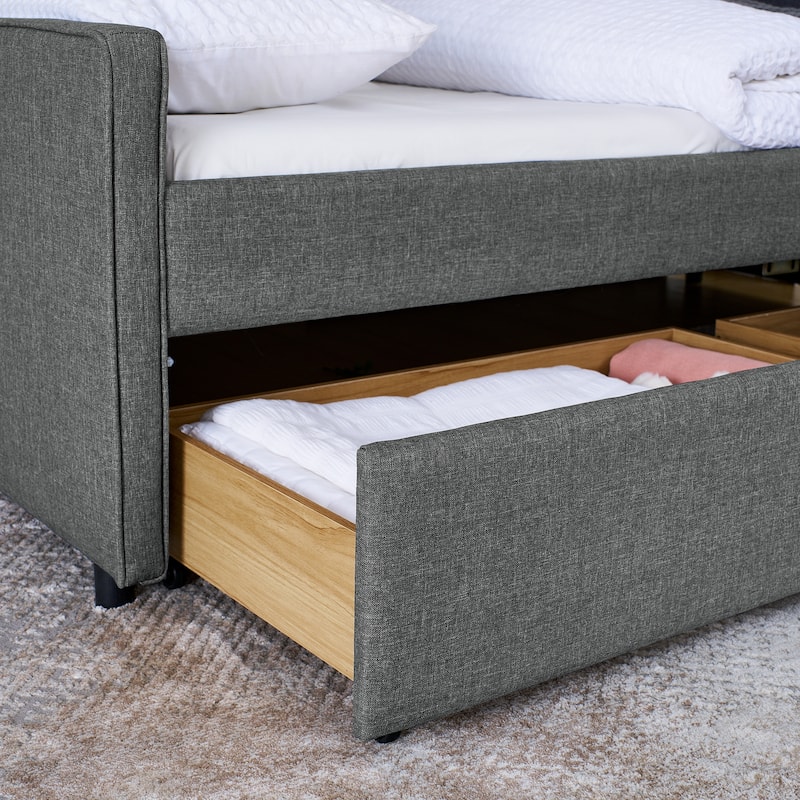 Twin Size Upholstery Sofa Bed with Three LED lights