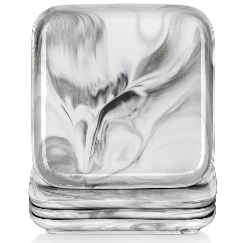 MALACASA Ivy Series Porcelain Square 4-Piece Plates