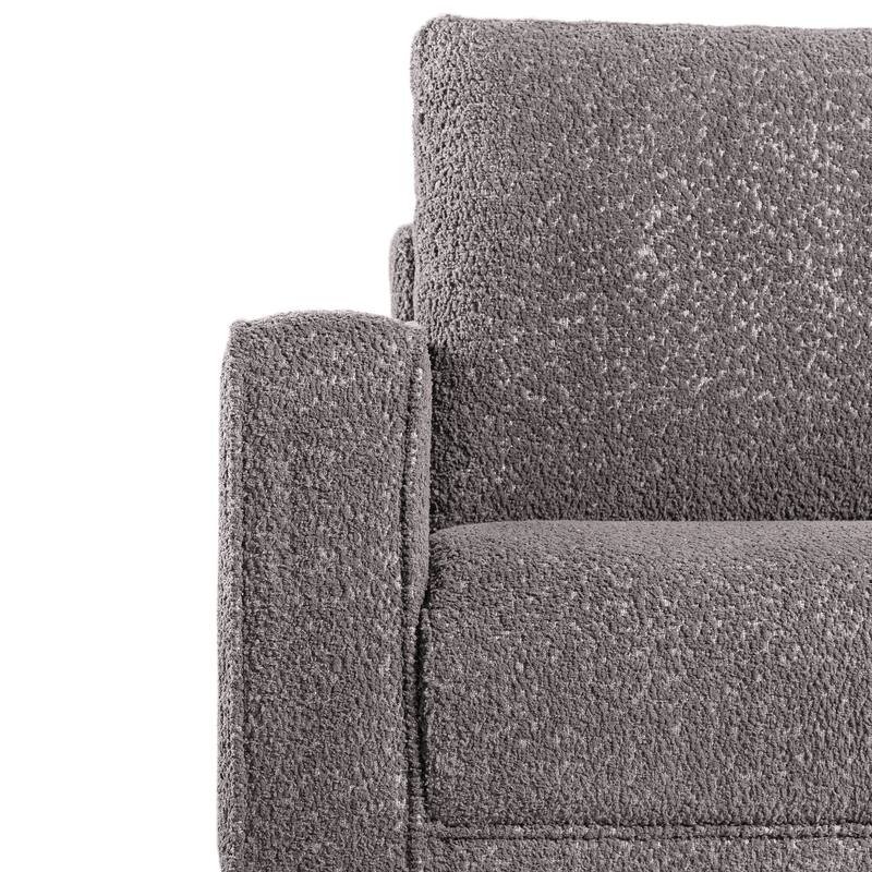 Furniture of America Isidora Contemporary Boucle Sofa Set with Back Pillows and Wooden Legs, 2-Piece or 3-Piece Options