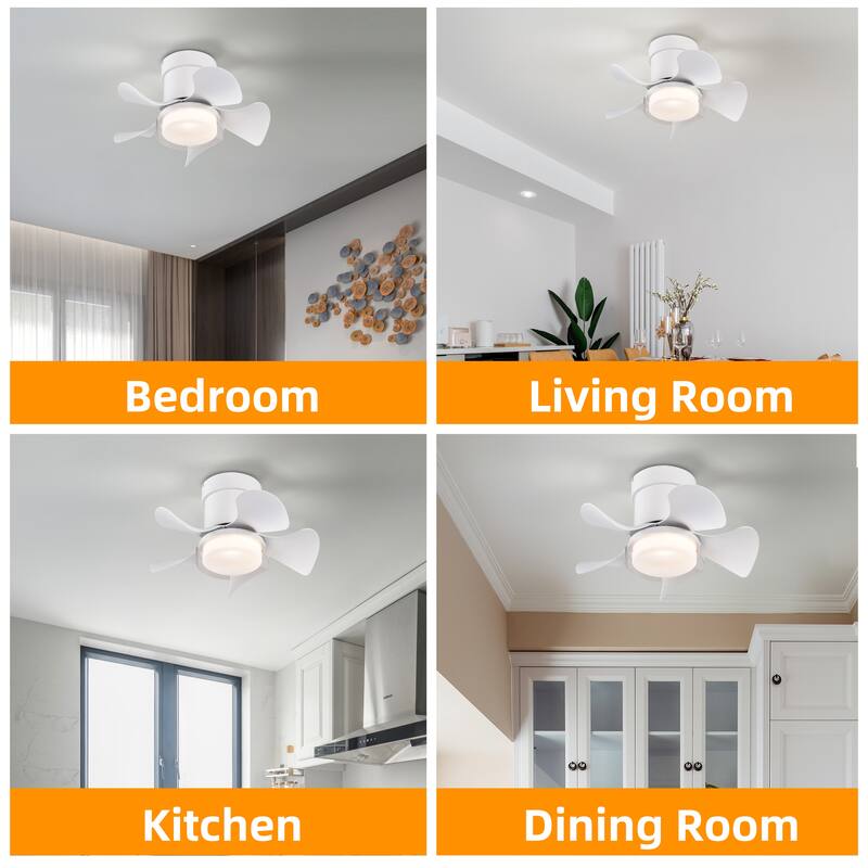 21 inch Ceiling Fan with 3 Color Temperatures Light and Remote Control DC Motor Powerful and low noise