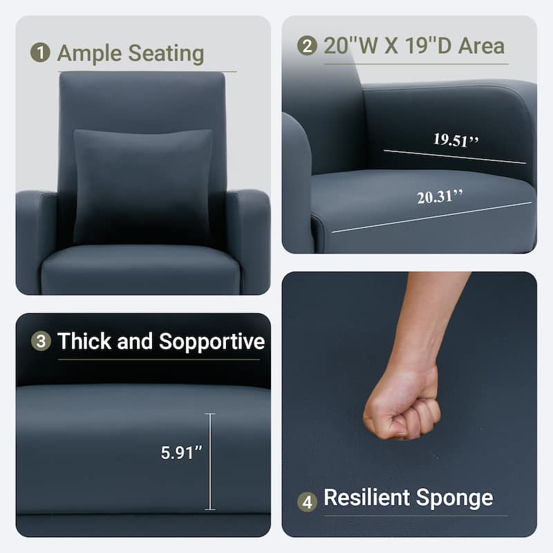 Fabric/Leather Modern Accent Chairs with Lounge Seat