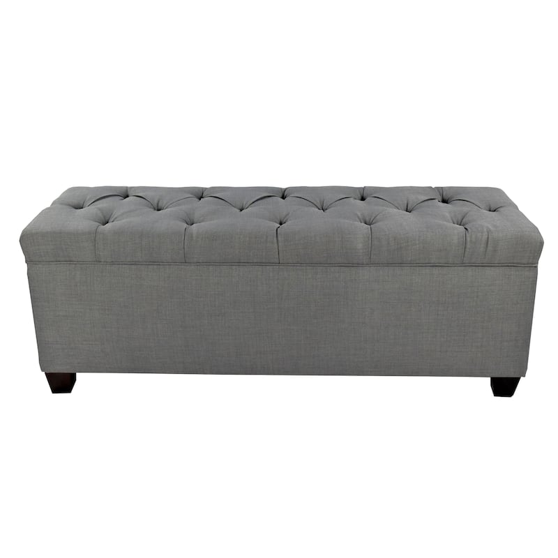 Sole Secret Diamond-tufted Linen Storage Bench