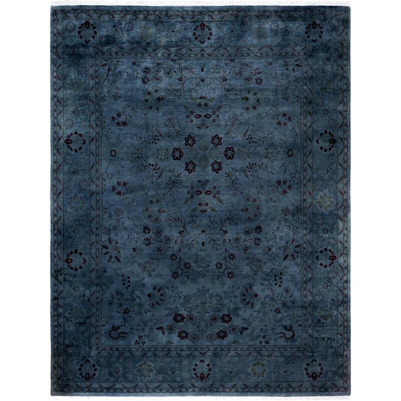 Overdyed One-of-a-Kind Hand-Knotted Area Rug - Gray - 8' 2" x 10' 5"