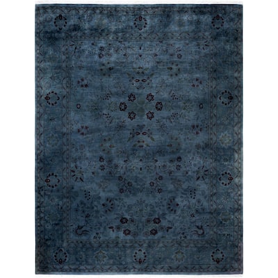 Overdyed One-of-a-Kind Hand-Knotted Area Rug - Gray - 8' 2" x 10' 5"