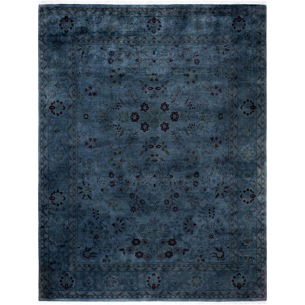 Overdyed One-of-a-Kind Hand-Knotted Area Rug - Gray - 8' 2" x 10' 5"