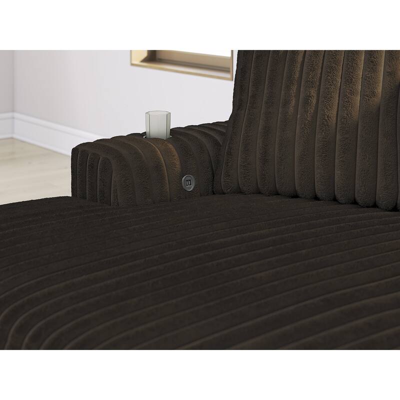 Signature Design by Ashley Midnight-Madness Brown Oversized Chaise - 64" W x 68" D x 41" H
