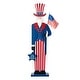 preview thumbnail 5 of 14, Glitzhome Americana Happy Patriotic's Day Wooden Uncle Sam Porch Decor