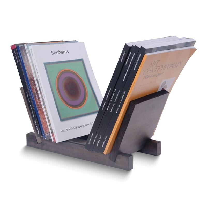 Curata Solid Grey Wood Vinyl Record Display Rack (Holds Up to 50 Records)