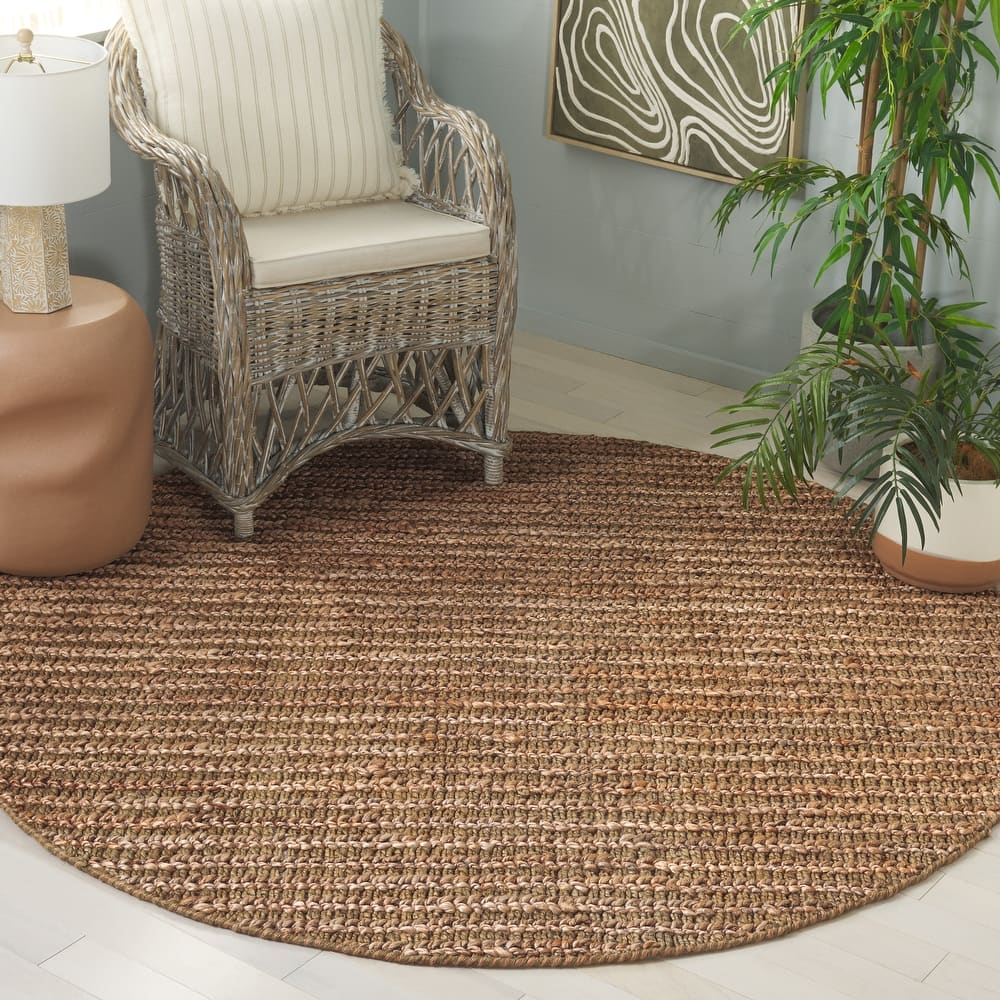 SAFAVIEH Flatweave Natural Nadette Fiber Farmhouse Jute Rug